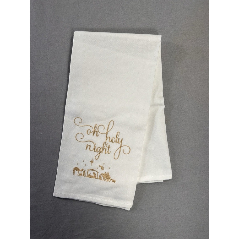 Lawrence's Tea Towel Embroidered O Holy Night NEW‎